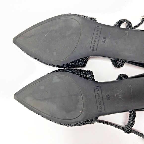 Marc Fisher Woven Slingback Kelysa Ballet Flat Black Pointed Toe Womens Size 8.5 - Picture 10 of 14